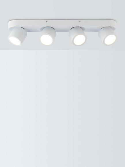 John Lewis Wilson 4 Spotlight Ceiling Bar, White, White