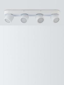 John Lewis Wilson 4 Spotlight Ceiling Bar, White - view 2, White