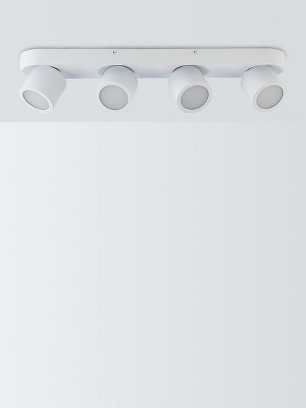 John Lewis Wilson 4 Spotlight Ceiling Bar, White - view 2, White