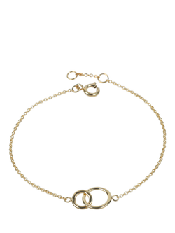Auree Kelso Interlinking Circles Chain Bracelet, Gold - view 2, Gold
