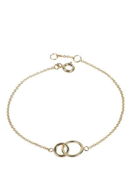 Auree Kelso Interlinking Circles Chain Bracelet, Gold - view 2, Gold