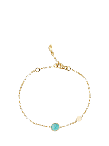 Auree Salina Amazonite and Disc Chain Bracelet, Green/Gold