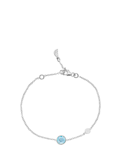 Auree Salina Blue Topaz and Disc Chain Bracelet, Silver/Blue