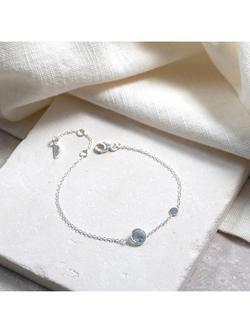 Auree Salina Blue Topaz and Disc Chain Bracelet - view 2, Silver/Blue