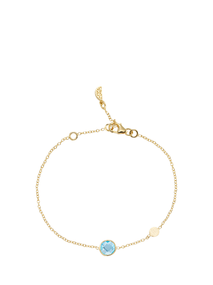 Auree Salina Blue Topaz and Disc Chain Bracelet, Gold/Blue