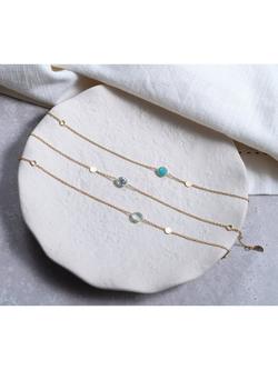 Auree Salina Blue Topaz and Disc Chain Bracelet - view 2, Gold/Blue