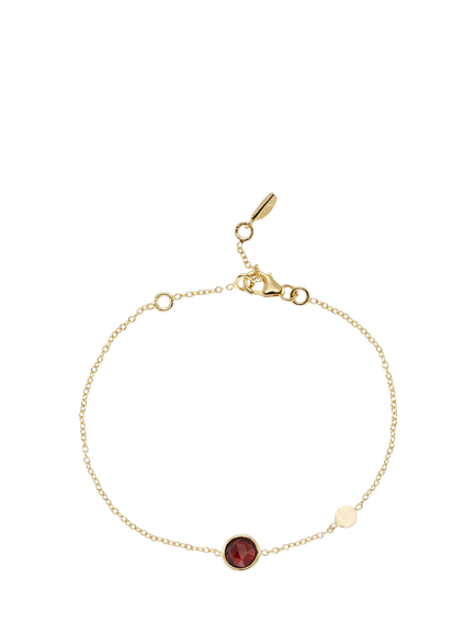 Auree Salina Garnet and Disc Chain Bracelet, Red/Gold