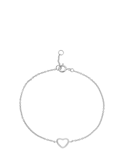 Auree Verona Love Heart Chain Bracelet, Silver
