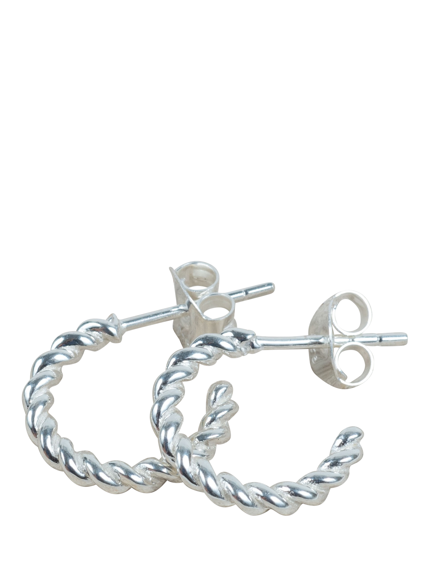 Product image 2 of 4, which shows Auree Alhambra Mini Piccolo Twisted Demi Hoop  Earrings, Silver