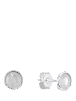 Auree Savanne Moonstone Stud Earrings, White/Silver