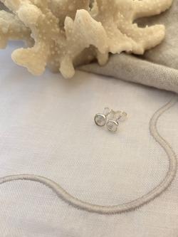 Auree Savanne Moonstone Stud Earrings - view 2, White/Silver