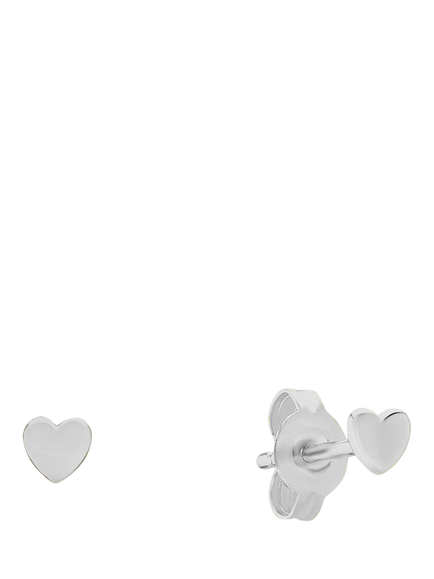 Auree Verona Full Heart Stud Earrings, Silver