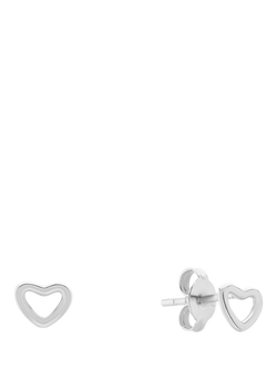 Auree Verona Love Heart Stud Earrings, Silver