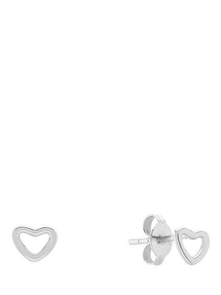 Auree Verona Love Heart Stud Earrings, Silver