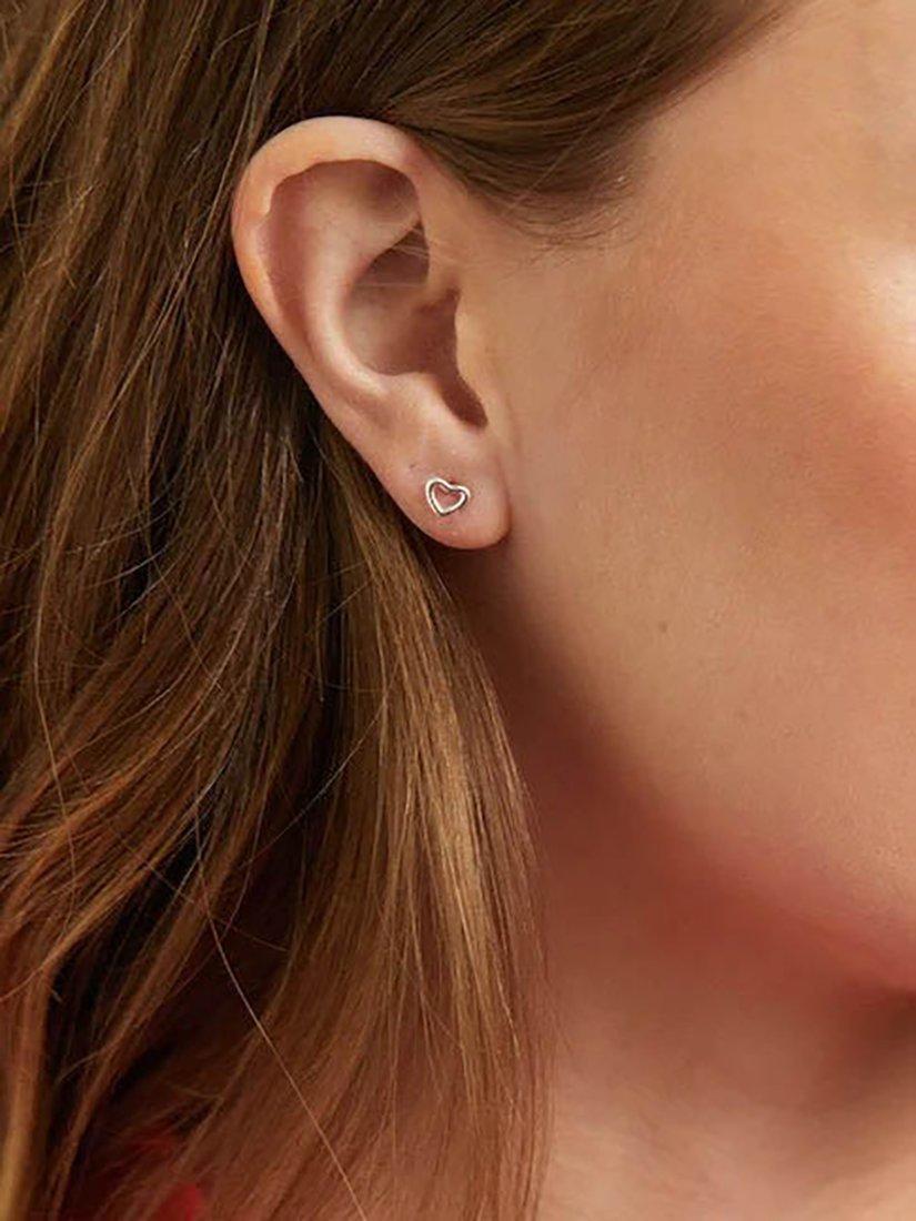 Product image 2 of 3, which shows Auree Verona Love Heart Stud Earrings