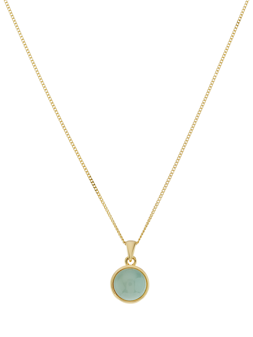 Product image 1 of 4, which shows Auree Aurora Chalcedony Pendant Necklace, Gold/Blue Aqua