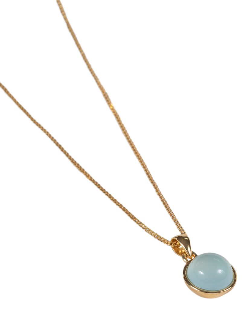 Product image 2 of 4, which shows Auree Aurora Chalcedony Pendant Necklace, Gold/Blue Aqua