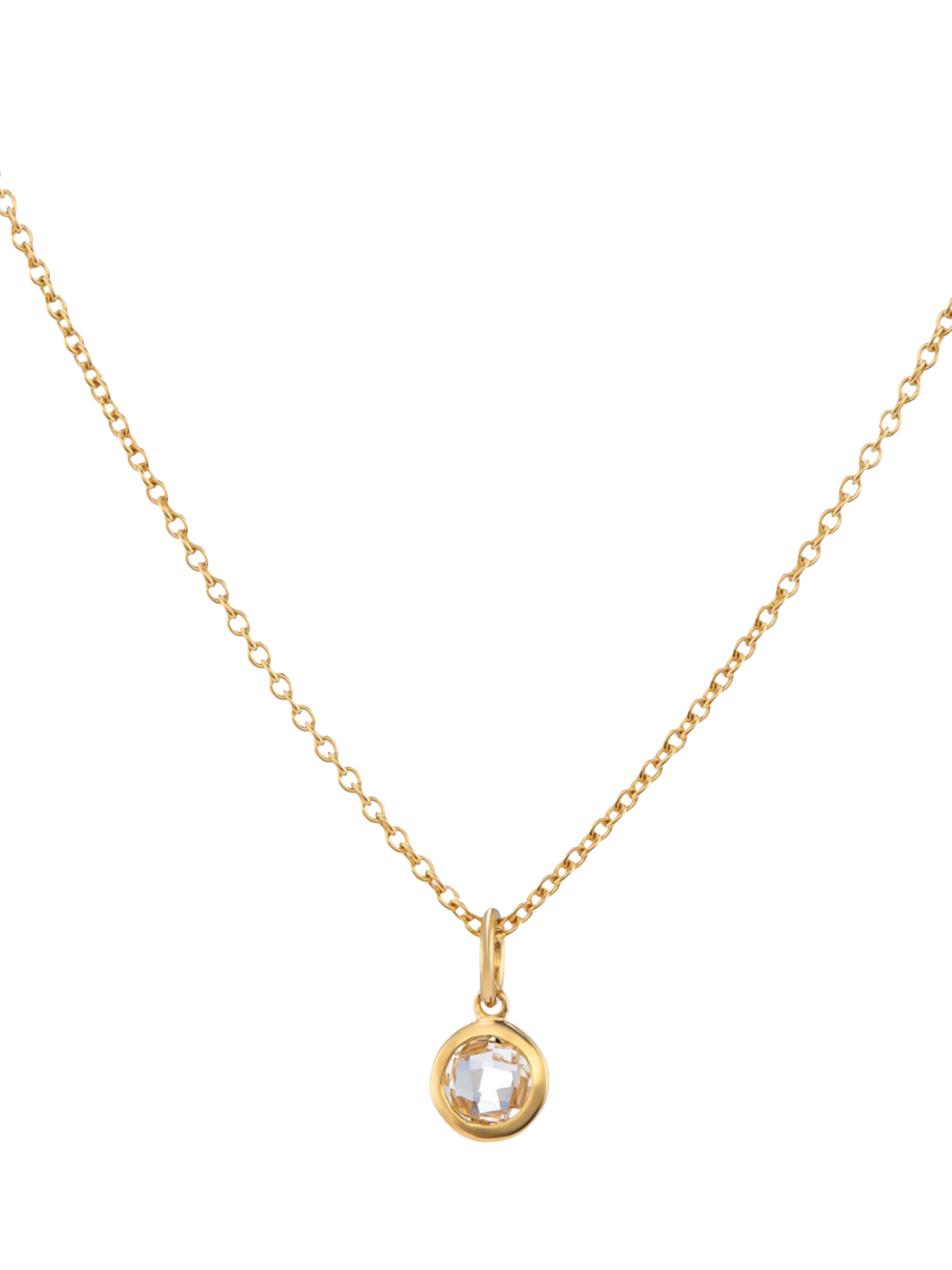 Product image 1 of 4, which shows Auree Bilbao Birthstone Pendant Necklace, April/White Topaz