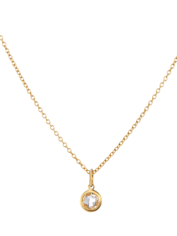 Auree Bilbao Birthstone Pendant Necklace, April/White Topaz
