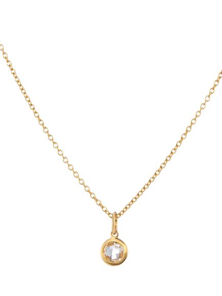 Auree Bilbao Birthstone Pendant Necklace, April/White Topaz