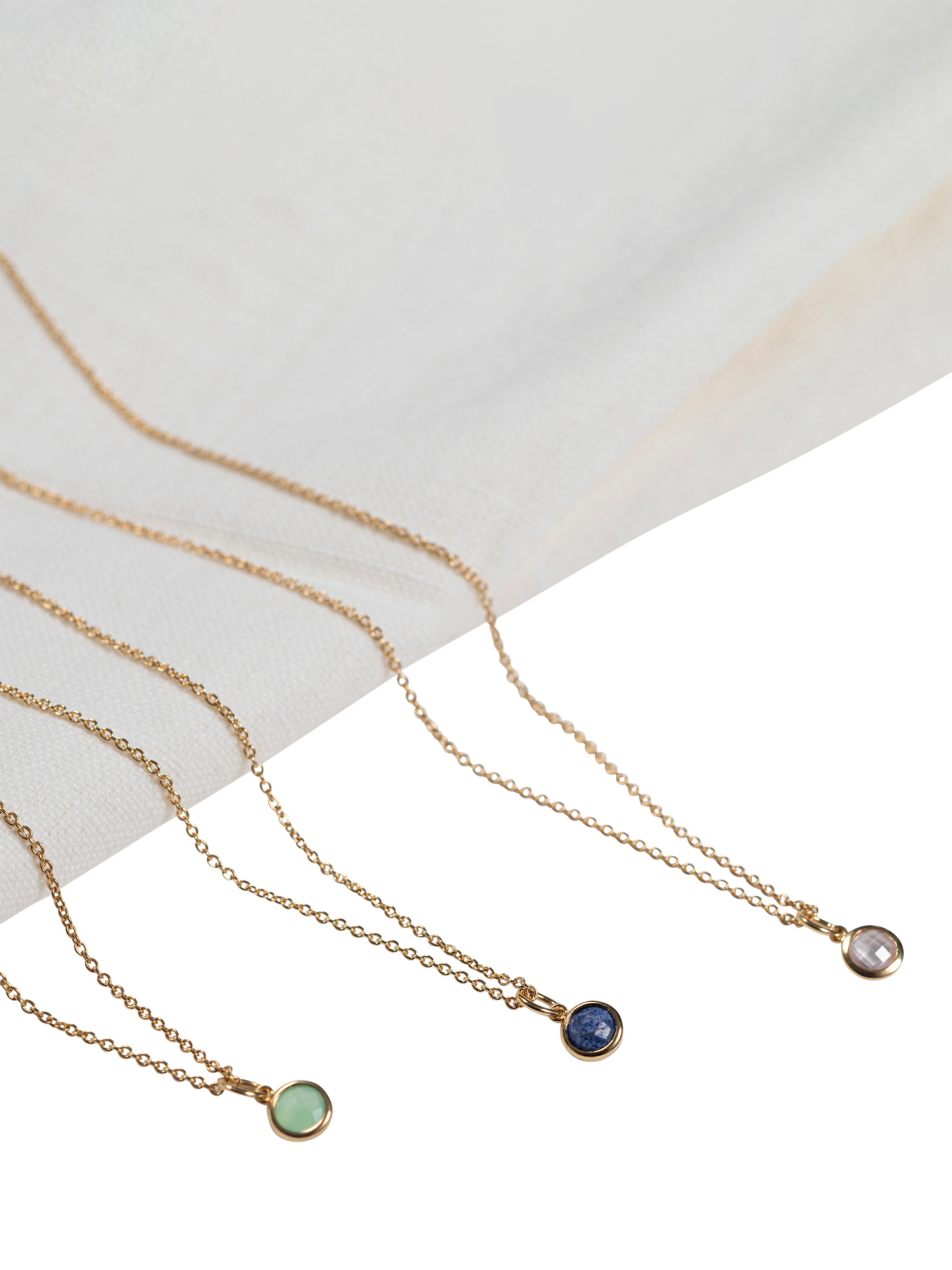 Product image 2 of 4, which shows Auree Bilbao Birthstone Pendant Necklace, April/White Topaz