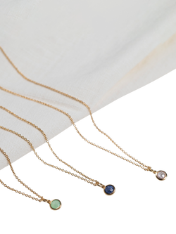 Auree Bilbao Birthstone Pendant Necklace - view 2, April/White Topaz