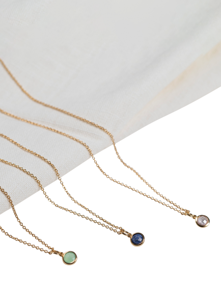 Auree Bilbao Birthstone Pendant Necklace - view 2, April/White Topaz