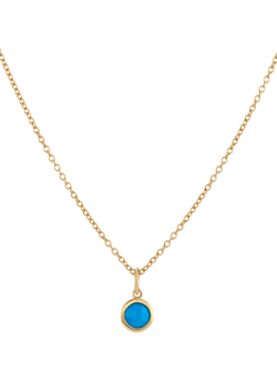 Auree Bilbao Birthstone Pendant Necklace, December/Turquoise