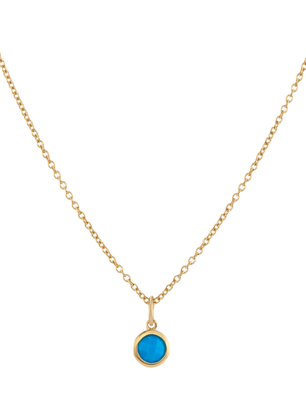 Auree Bilbao Birthstone Pendant Necklace, December/Turquoise