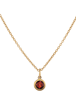 Auree Bilbao Birthstone Pendant Necklace, January/Garnet