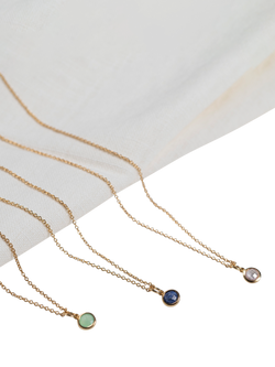 Auree Bilbao Birthstone Pendant Necklace - view 2, January/Garnet