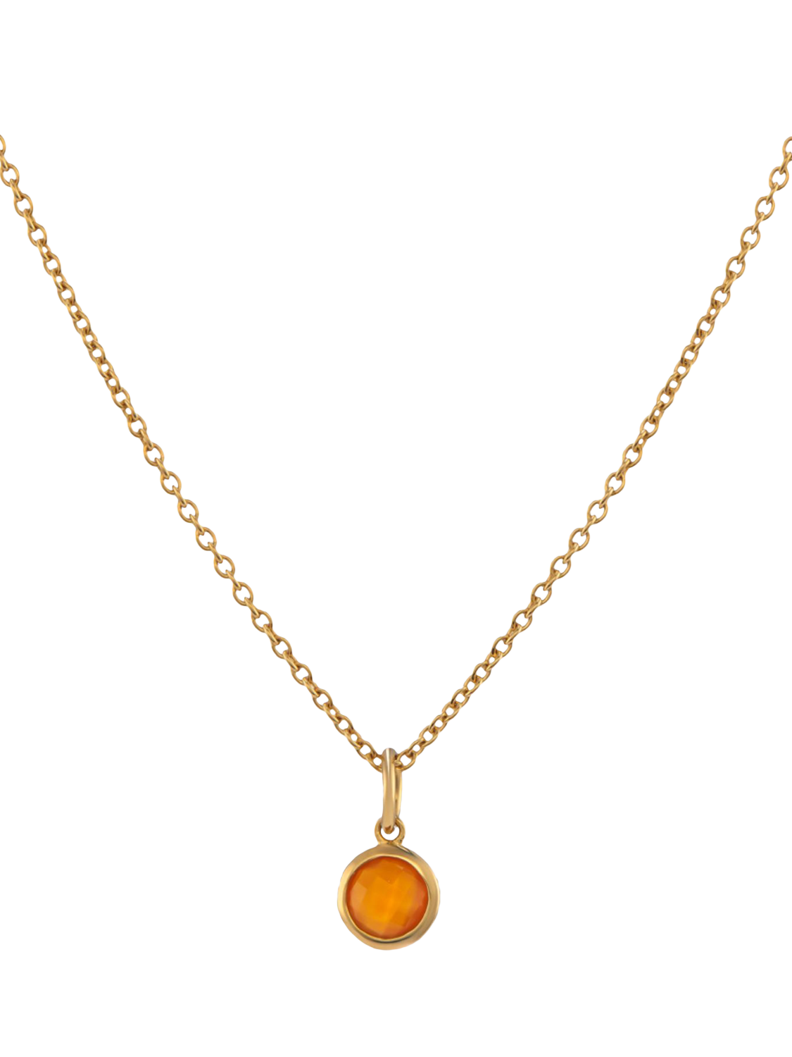 Product image 1 of 4, which shows Auree Bilbao Birthstone Pendant Necklace, July/Carnelian