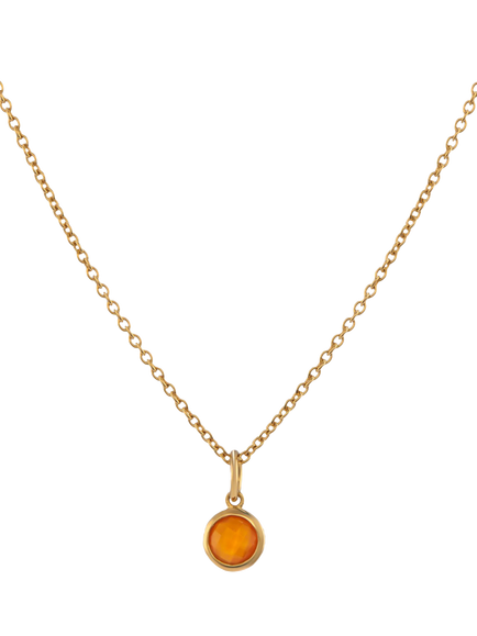 Auree Bilbao Birthstone Pendant Necklace, July/Carnelian