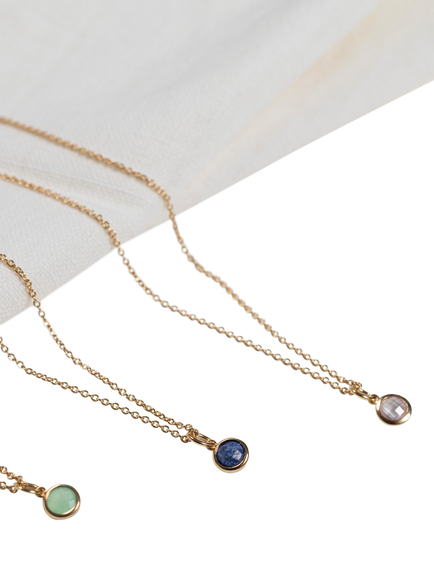 Auree Bilbao Birthstone Pendant Necklace - view 2, July/Carnelian
