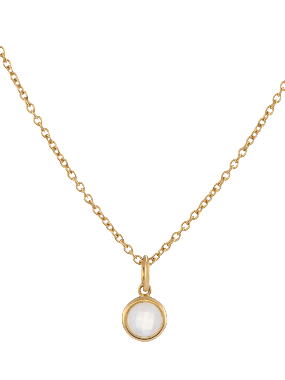 Product image 1 of 4, which shows Auree Bilbao Birthstone Pendant Necklace, June/Moonstone