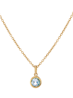 Auree Bilbao Birthstone Pendant Necklace, March/Blue Topaz