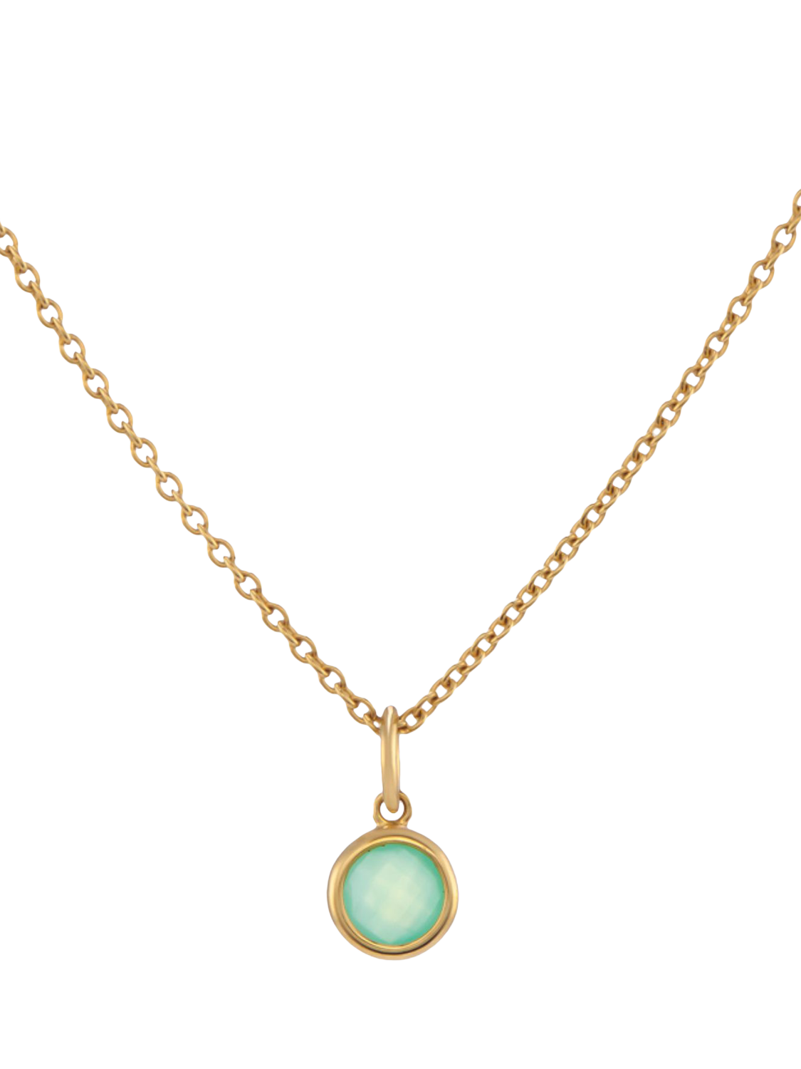 Product image 1 of 4, which shows Auree Bilbao Birthstone Pendant Necklace, May/Chrysoprase