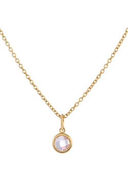 Auree Bilbao Birthstone Pendant Necklace, October/Rose Quartz