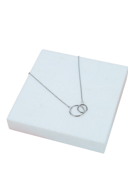 Auree Kelso Interlinking Rings Chain Necklace - view 2, Silver