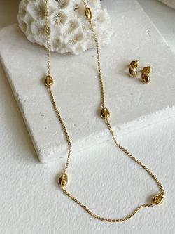 Auree Moka Shell Chain Necklace, Gold - view 2, Gold