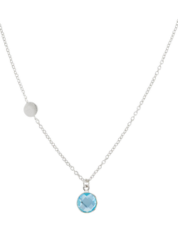 Auree Salina Blue Topaz Necklace, Silver/Blue