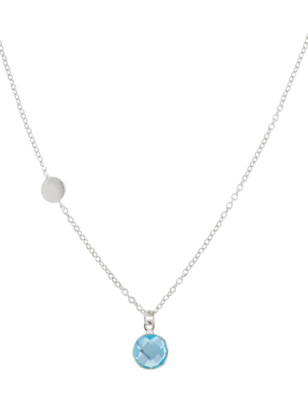Auree Salina Blue Topaz Necklace, Silver/Blue
