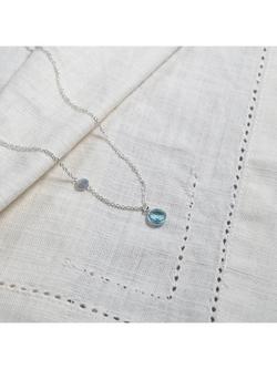 Auree Salina Blue Topaz Necklace - view 2, Silver/Blue