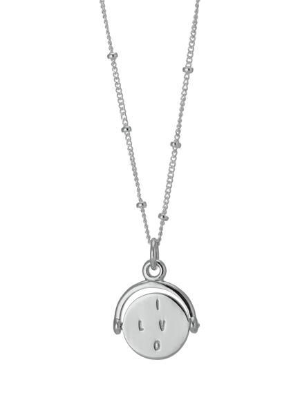 Auree Seychelles Spin I Love You Pendant Necklace, Silver