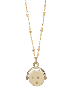 Auree Seychelles Spin I Love You Pendant Necklace, Gold