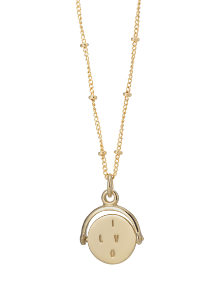 Auree Seychelles Spin I Love You Pendant Necklace, Gold