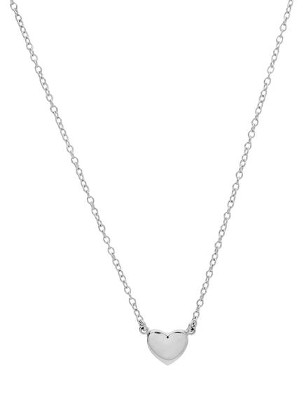 Auree Verona Full Heart Pendant Necklace, Silver