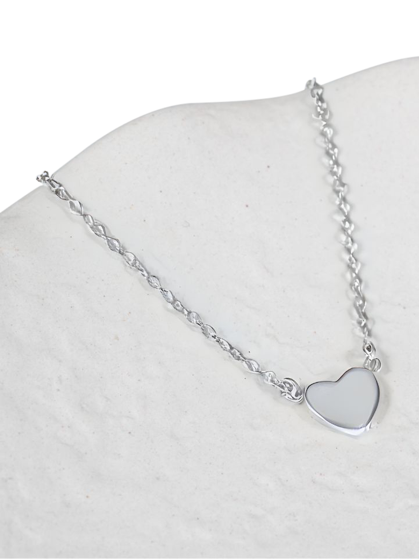 Product image 2 of 4, which shows Auree Verona Full Heart Pendant Necklace, Silver