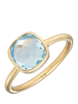 Auree Mondello Blue Topaz Cocktail Ring, Gold, Blue
