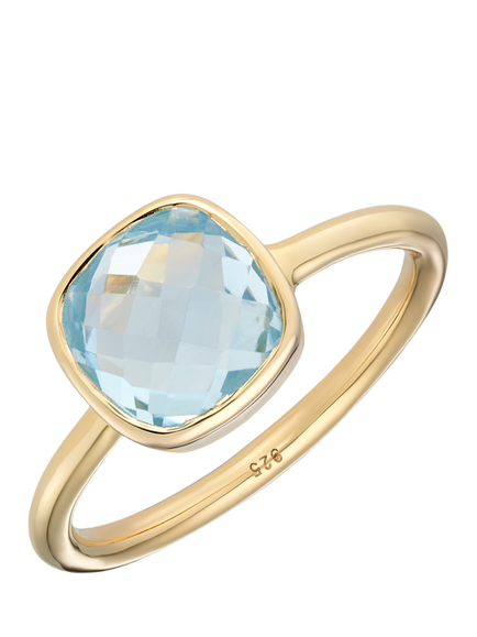 Auree Mondello Blue Topaz Cocktail Ring, Gold, Blue